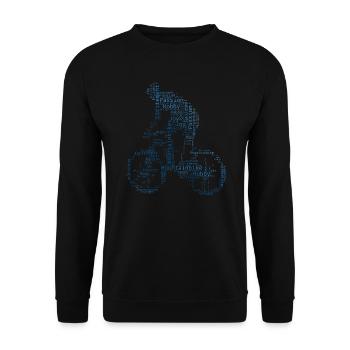 Mountainbiker Radfahren Radfahrer Radsport - Unisex Pullover - Schwarz - Vorne - Alina (178cm) & Michal (187cm)
