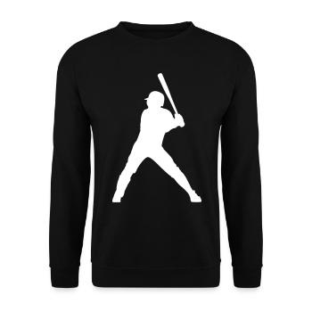 Baseball Batter Spieler Sport Geschenk - Unisex Pullover - Schwarz - Vorne - Alina (178cm) & Michal (187cm)