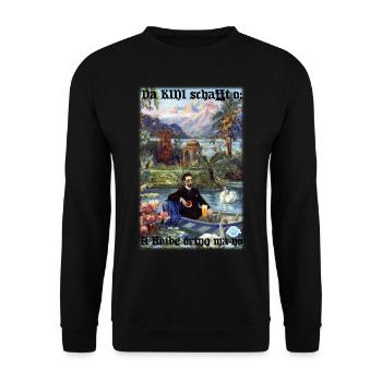 Da KINI schafft o... Lustiges T-Shirt, Bayern,Bier - Unisex Pullover - Schwarz - Vorne - Alina (178cm) & Michal (187cm)