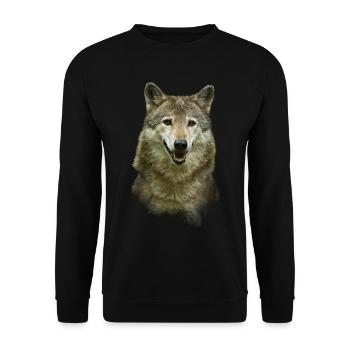 wolf - Unisex Sweatshirt - black - Front - Alina (178cm) & Michal (187cm)