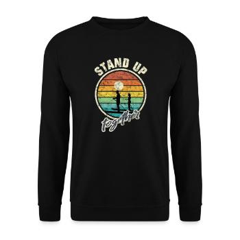 Stand Up Together - SUP - Partenaire Stand Up Paddle - Sweat-shirt Unisexe - noir - Devant - Alina (178cm) & Michal (187cm)