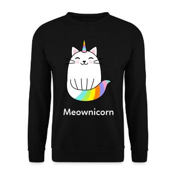 Licorne chat couleurs arc-en-ciel - Sweat-shirt Unisexe - noir - Devant - Alina (178cm) & Michal (187cm)