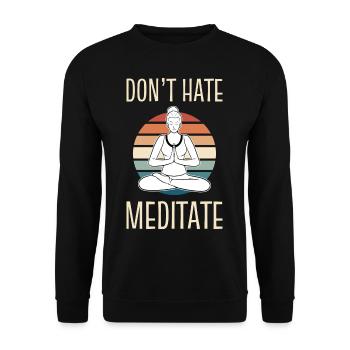 Méditation Méditer Yoga Yogi - Sweat-shirt Unisexe - noir - Devant - Alina (178cm) & Michal (187cm)
