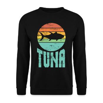 Vintage Tuna Artwork PêcheUr - Sweat-shirt Unisexe - noir - Devant - Alina (178cm) & Michal (187cm)
