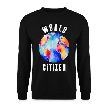 Graphique World Citizen - Sweat-shirt Unisexe - noir - Devant - Alina (178cm) & Michal (187cm)