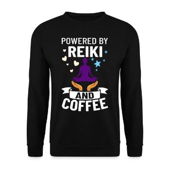 Reiki Healer Energy Healing Music Master Stone - Unisex Sweatshirt - black - Front - Alina (178cm) & Michal (187cm)