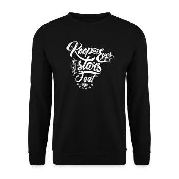 EYES FEET BOTTOM STARS FOOT SAYINGS MOTIFS - Unisex Sweatshirt - black - Front - Alina (178cm) & Michal (187cm)