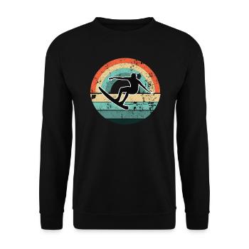 SURFER LAKE BEACH COAST HOLIDAY SURFING SURF MOTIVES - Unisex Sweatshirt - black - Front - Alina (178cm) & Michal (187cm)