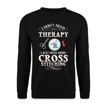 Cross Stitch Pattern Cross Stitch Needles Embroidery Weaving - Unisex Sweatshirt - black - Front - Alina (178cm) & Michal (187cm)