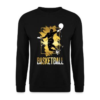Basketball Basketball Player Dunking Gold Splash - Unisex Sweatshirt - black - Front - Alina (178cm) & Michal (187cm)