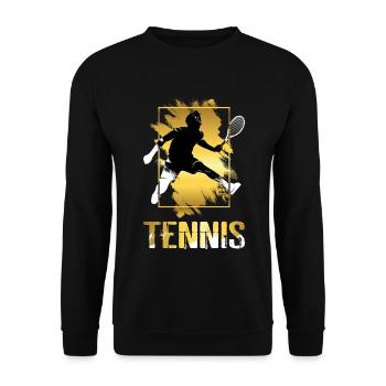 Tennis Tennis Player Ball Sport Gold Splash - Unisex Sweatshirt - black - Front - Alina (178cm) & Michal (187cm)