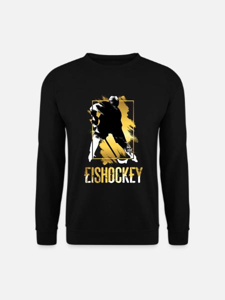 Eishockey Eishockeyspieler Spieler Gold Splash - Unisex Pullover - Schwarz