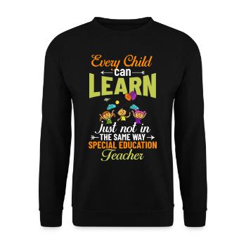 Special education Special education Promoting special needs - Unisex Sweatshirt - black - Front - Alina (178cm) & Michal (187cm)