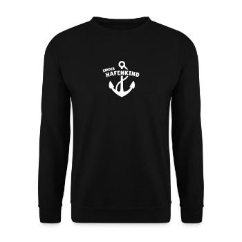 Emder Hafenkind - Unisex Pullover - Schwarz - Vorne - Alina (178cm) & Michal (187cm)