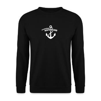 Eckernförder Hafenkind - Unisex Pullover - Schwarz - Vorne - Alina (178cm) & Michal (187cm)
