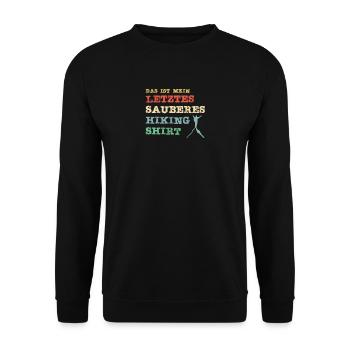 C’est ma dernière chemise de randonnée propre - Sweat-shirt Unisexe - noir - Devant - Alina (178cm) & Michal (187cm)