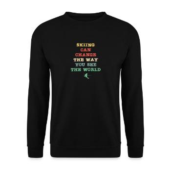 Le ski peut changer votre façon de voir le monde - Sweat-shirt Unisexe - noir - Devant - Alina (178cm) & Michal (187cm)