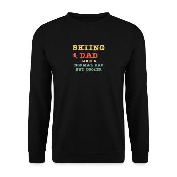 Papa skieur - comme un père normal mais plus cool - Sweat-shirt Unisexe - noir - Devant - Alina (178cm) & Michal (187cm)