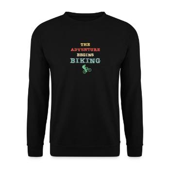 The adventure begins - Binking - Unisex Pullover - Schwarz - Vorne - Alina (178cm) & Michal (187cm)