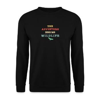The adventure begins - wildlife - Unisex Pullover - Schwarz - Vorne - Alina (178cm) & Michal (187cm)