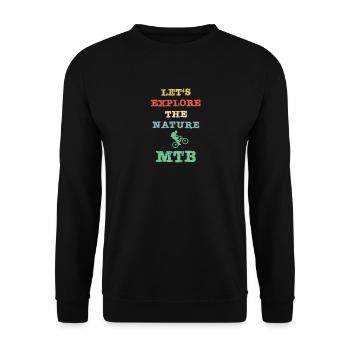 Let´s explore the nature - MTB - Unisex Pullover - Schwarz - Vorne - Alina (178cm) & Michal (187cm)