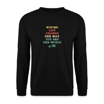 Hiking can change the way you see the world - Unisex Sweatshirt - black - Front - Alina (178cm) & Michal (187cm)