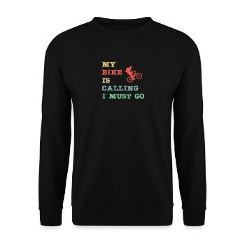 Mon vélo appelle - Je dois y aller - Sweat-shirt Unisexe - noir - Devant - Alina (178cm) & Michal (187cm)