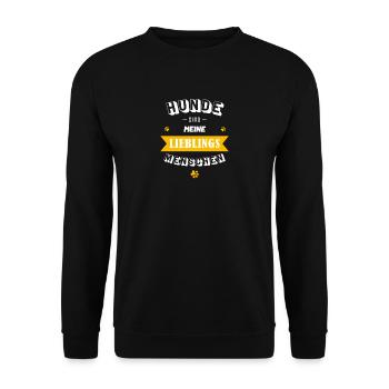 Hunde sind meine Lieblingsmenschen - Unisex Pullover - Schwarz - Vorne - Alina (178cm) & Michal (187cm)