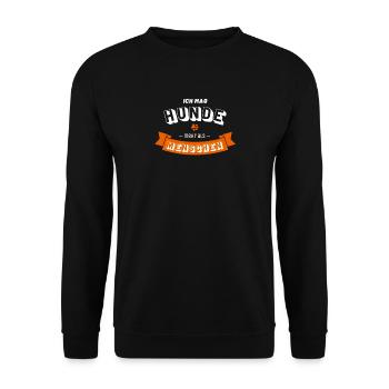 Ich mag Hunde mehr als Menschen - Unisex Pullover - Schwarz - Vorne - Alina (178cm) & Michal (187cm)