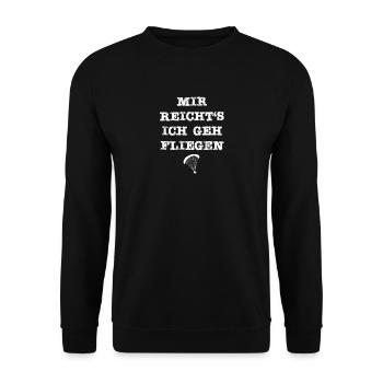 Mir reicht´s ich geh fliegen - Unisex Pullover - Schwarz - Vorne - Alina (178cm) & Michal (187cm)