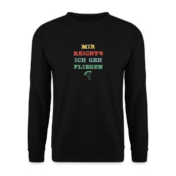 Mir reicht´s ich geh fliegen - Unisex Pullover - Schwarz - Vorne - Alina (178cm) & Michal (187cm)