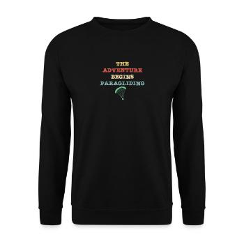 The adventure begins - Paragliding - Unisex Pullover - Schwarz - Vorne - Alina (178cm) & Michal (187cm)