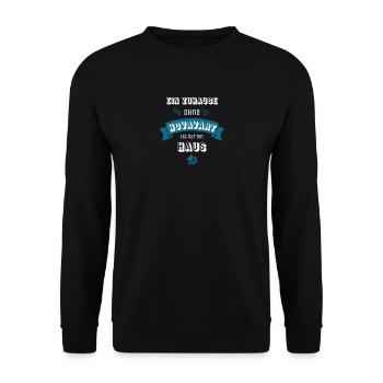 Ein Zuhause ohne Hovavart ist nur ein Haus - Unisex Pullover - Schwarz - Vorne - Alina (178cm) & Michal (187cm)