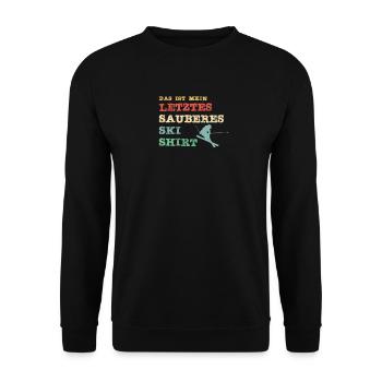 Das ist mein letztes sauberes Ski Shirt - Unisex Pullover - Schwarz - Vorne - Alina (178cm) & Michal (187cm)