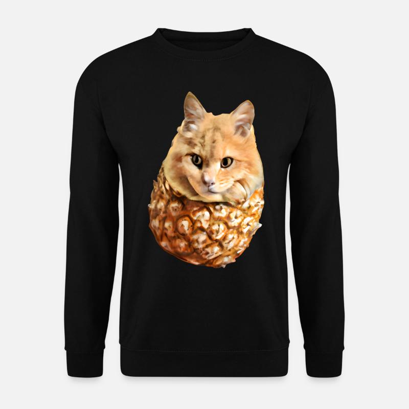 Kawaii Pineapple Cat - Unisex Sweatshirt - black