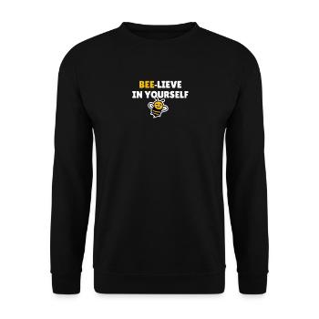 Bee-lieve in yourself - Unisex Sweatshirt - black - Front - Alina (178cm) & Michal (187cm)