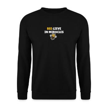 Bee-lieve in miracles - Unisex Sweatshirt - black - Front - Alina (178cm) & Michal (187cm)