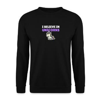 I believe in unicorns - Unisex Sweatshirt - black - Front - Alina (178cm) & Michal (187cm)