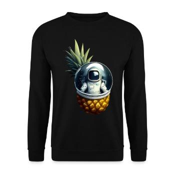 Astronaute à l’ananas - Sweat-shirt Unisexe - noir - Devant - Alina (178cm) & Michal (187cm)