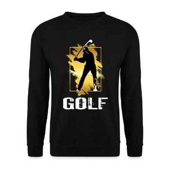 Golf Golfen Golfspieler Sport Hobby Club Gold - Unisex Pullover - Schwarz - Vorne - Alina (178cm) & Michal (187cm)