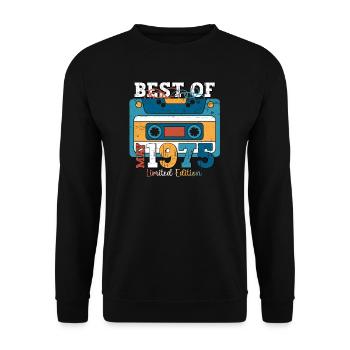 48 Birthday Man Cassette May Vintage 1975 - Sweat-shirt Unisexe - noir - Devant - Alina (178cm) & Michal (187cm)
