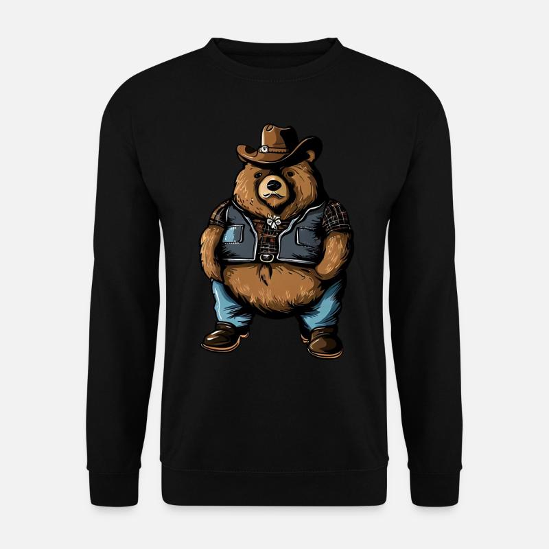 Fat Cowboy Bear - Unisex Sweatshirt - black