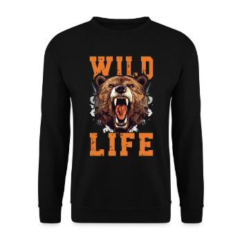 Bear Grizzly Bear Roars Bear Head Nature Wilderness Wild - Unisex Sweatshirt - black - Front - Alina (178cm) & Michal (187cm)
