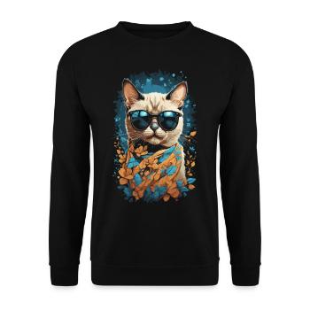 Chat siamois élégant pour les fans de chats Chats - Sweat-shirt Unisexe - noir - Devant - Alina (178cm) & Michal (187cm)