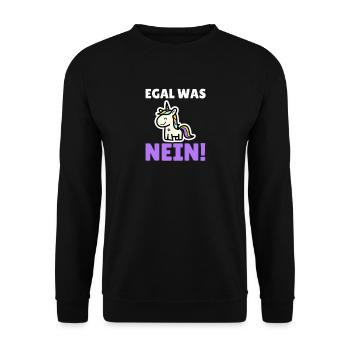 Egal was - NEIN! - Unisex Pullover - Schwarz - Vorne - Alina (178cm) & Michal (187cm)