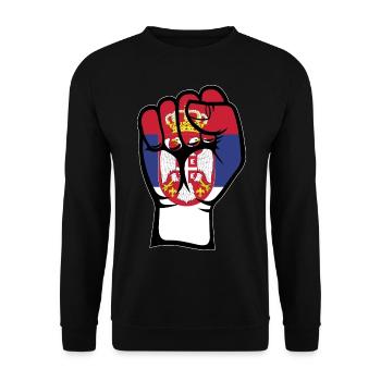 Poing drapeau de la Serbie - Sweat-shirt Unisexe - noir - Devant - Alina (178cm) & Michal (187cm)