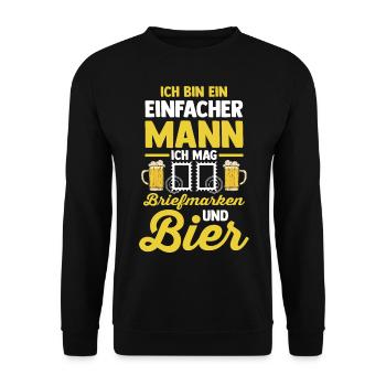 Philatelie Briefmarkensammlung Briefmarkensammler - Unisex Pullover - Schwarz - Vorne - Alina (178cm) & Michal (187cm)