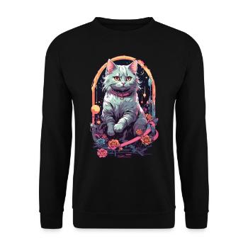 Design de chat Pastel gothique pour E-Girls - Sweat-shirt Unisexe - noir - Devant - Alina (178cm) & Michal (187cm)