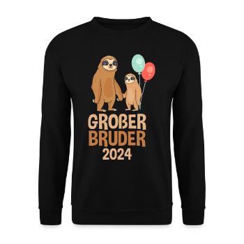 Paresseux grand frère 2024 - Sweat-shirt Unisexe - noir - Devant - Alina (178cm) & Michal (187cm)