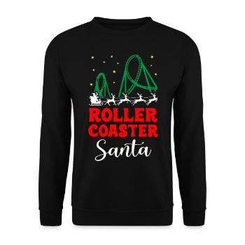 Roller Coaster Santa - Unisex Sweatshirt - black - Front - Alina (178cm) & Michal (187cm)